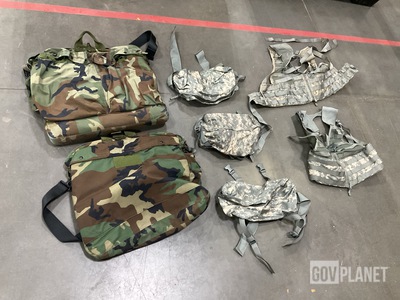 (9) Helmet Bags, (20) Fighting Load Carriers, (38) Waist Packs & Assorted Items