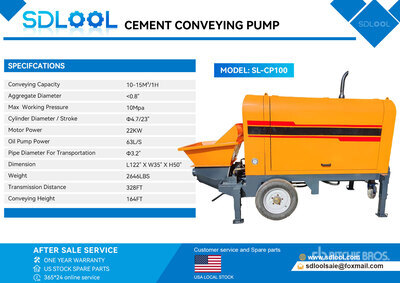 2026 SKLP SL-CP100 Mini Bomba de Concreto (Sin Usar) / Mini Pompe cemento (Unused)