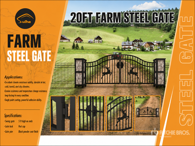 2026 Suihe NFG-20FGP-E 20 ft Wrought Iron Bi-Parting Driveway Gate (Unused)