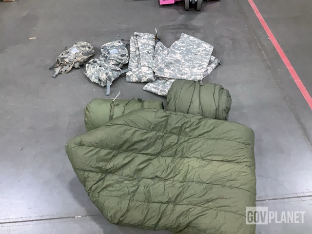 (141) Sustainment Pouches, (5) Sleeping Bags & (29) Pairs of ECW Trousers