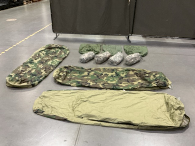 (13) Clothing Bags, (4) ICS Improved Combat Shelters & Assorted Items