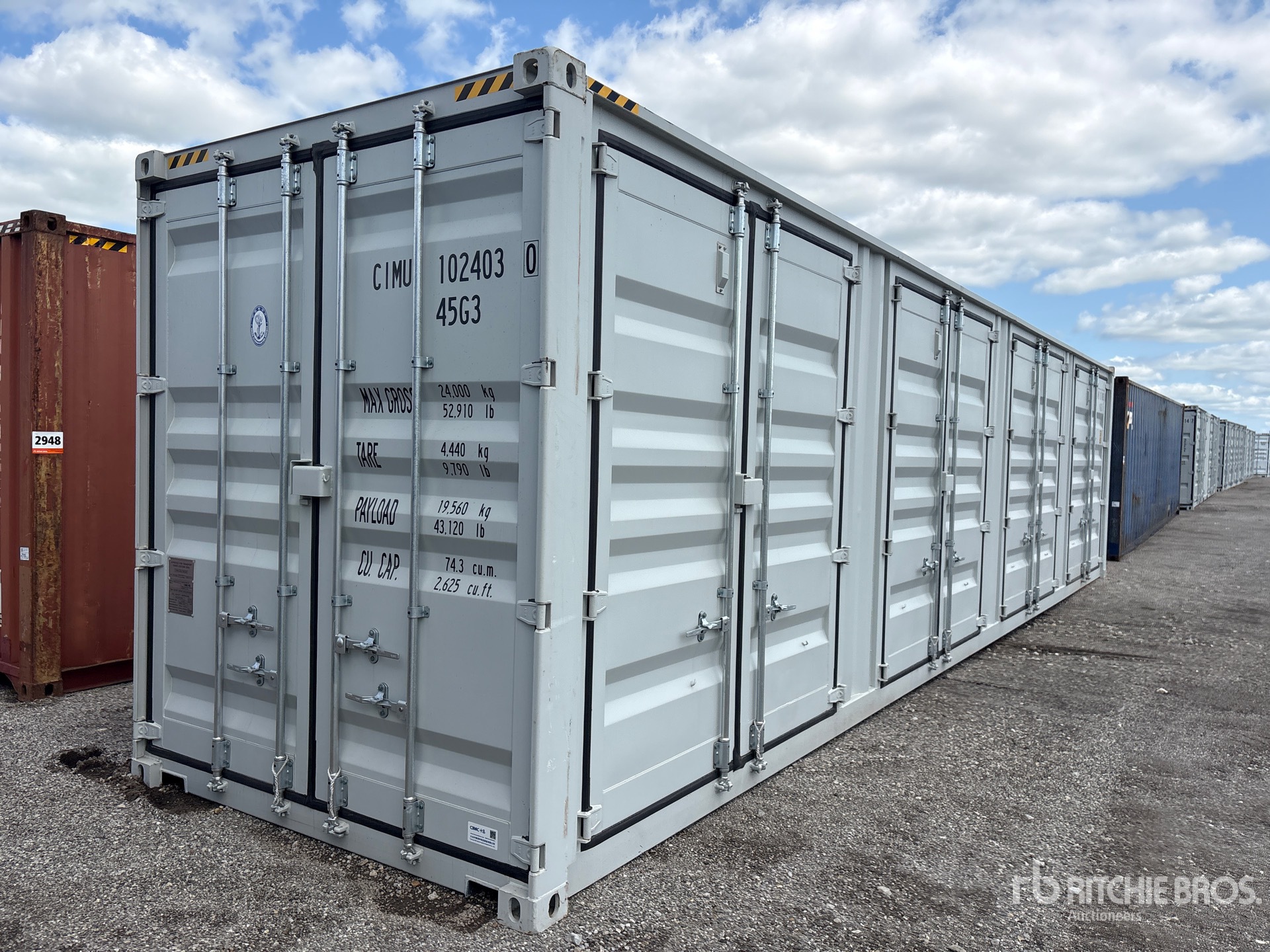2025 40 ft High Cube Multi-Door Storage Container