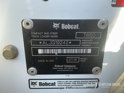 2016 Bobcat T650 Chargeuse sur rails compacte