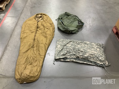 (18) Sleeping Bags, (28) Duffel Bags, (13) Tarpaulins & Assorted Items