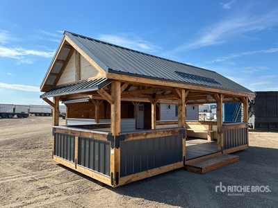 25 ft x 12 ft Skid-Mounted Outdoor Kitchen Gazebo (Unused)