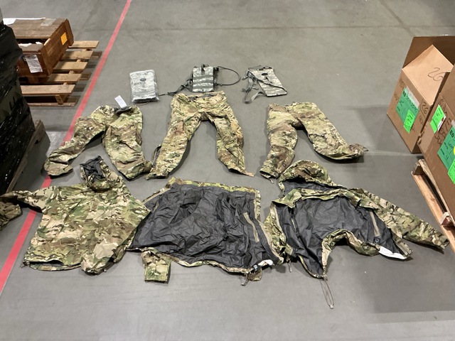 (15) Wet Weather Jackets, (26) Hydration System Carriers & Assorted Items