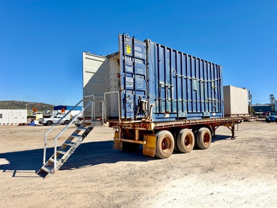 Kruiger 12.4 m x 2.4 m 15 Person Tri/A Mobile Kitchen with 11,000L Fuel Tank and Equipco Metered Fuel pump Kitchen Trailer
