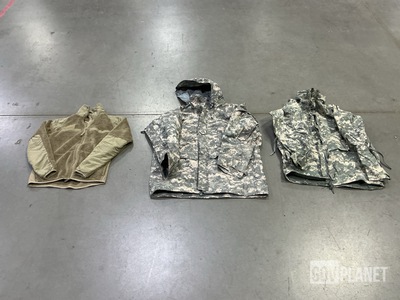 (15) Cold Weather Jackets, (14) old Weather Parkas & Assorted Items