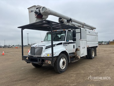2011 Altec LRV58 58 ft on 2012 International 4300 4x2 Forestry Chipper Body Bucket Truck
