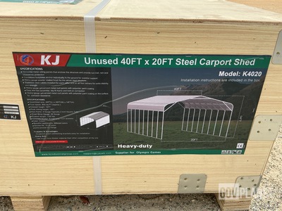 KJ K4020 Steel Carport Shed - Unused