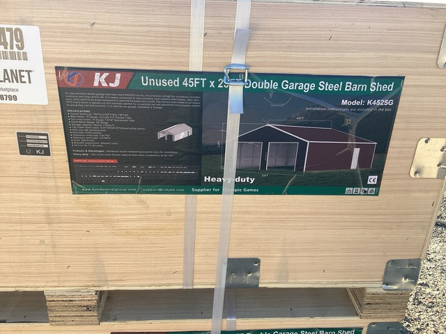 KJ K4525G Double Garage Steel Barn Shed - Unused