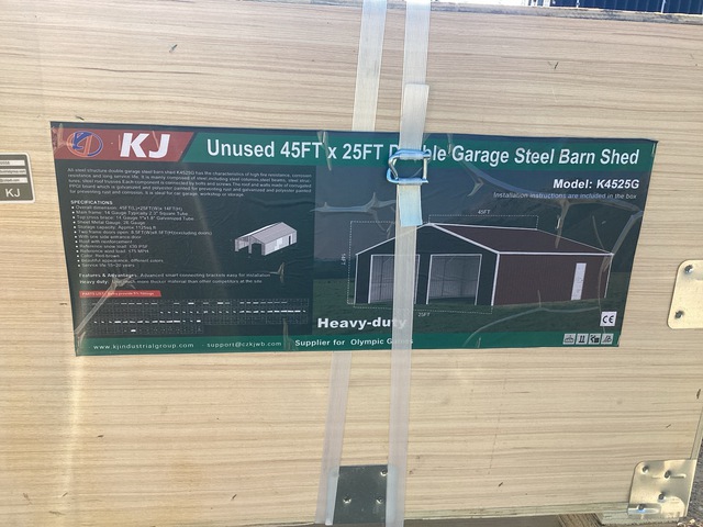 KJ K4525G Double Garage Steel Barn Shed - Unused