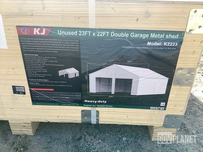 KJ K2223 Double Garage Metal Shed - Unused