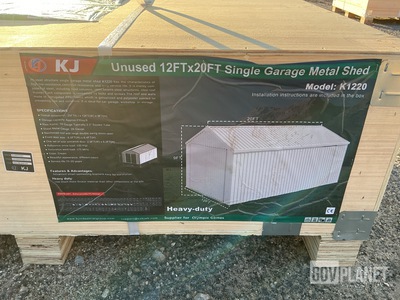 KJ K1220 Single Garage Metal Garage Shed - Unused