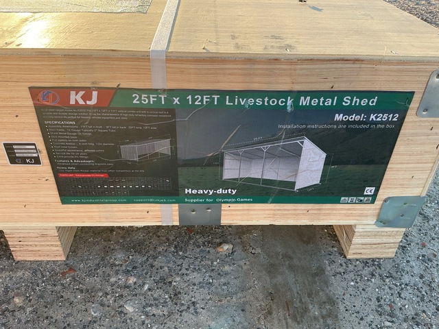 KJ K2512 Livestock Metal Shed - Unused