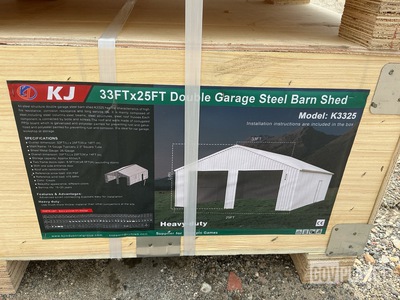 KJ K3325 Double Garage Steel Barn Shed - Unused