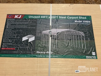 KJ K4020 Steel Carport Shed - Unused