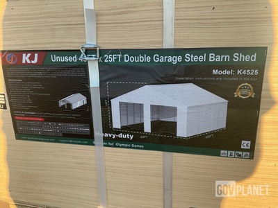 KJ K4525 Double Garage Steel Barn Shed - Unused