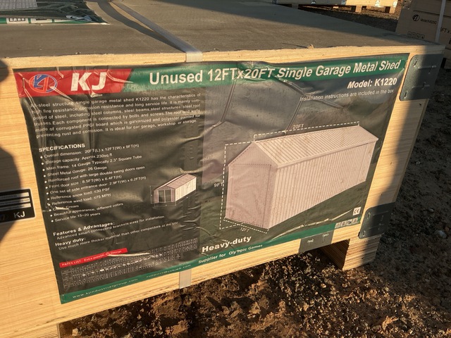 KJ K1220 Single Garage Metal Shed - Unused