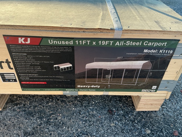 KJ K1119 All-Steel Carport - Unused