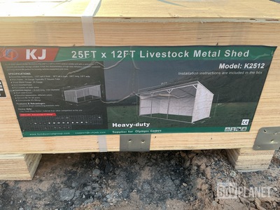 KJ K2512 Livestock Metal Shed - Unused