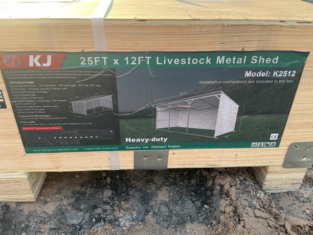 KJ K2512 Livestock Metal Shed - Unused