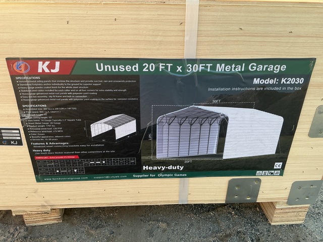 KJ K2030 Metal Garage - Unused