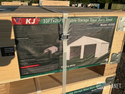 KJ K3325 Double Garage Steel Barn Shed - Unused
