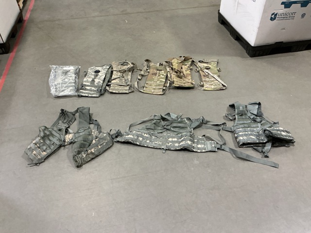 (12) Fighting Load Carriers, (49) Hydration System Carriers & Assorted Items
