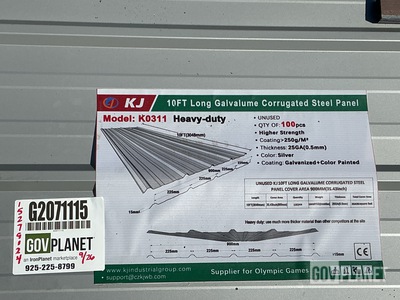 (100) Piece Lot of 10' Long Corrugated Steel Panels