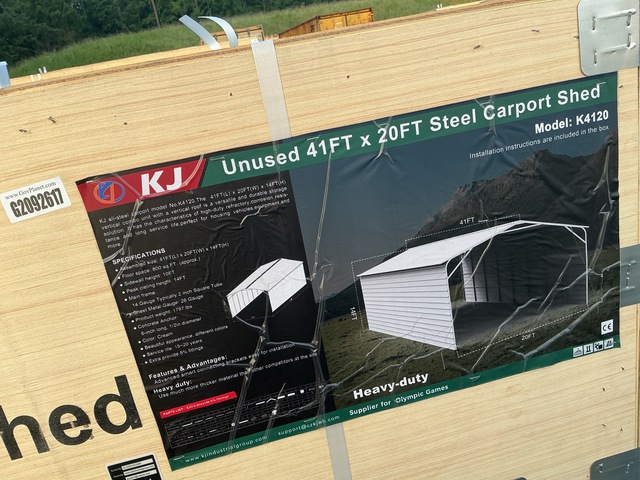 KJ K4120 Steel Carport Shed - Unused