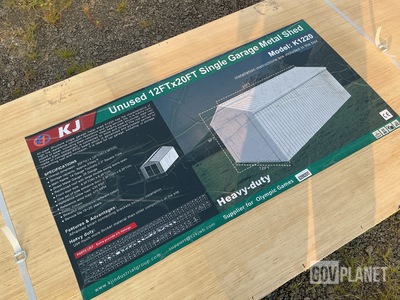 KJ K1220 Single Garage Metal Shed - Unused
