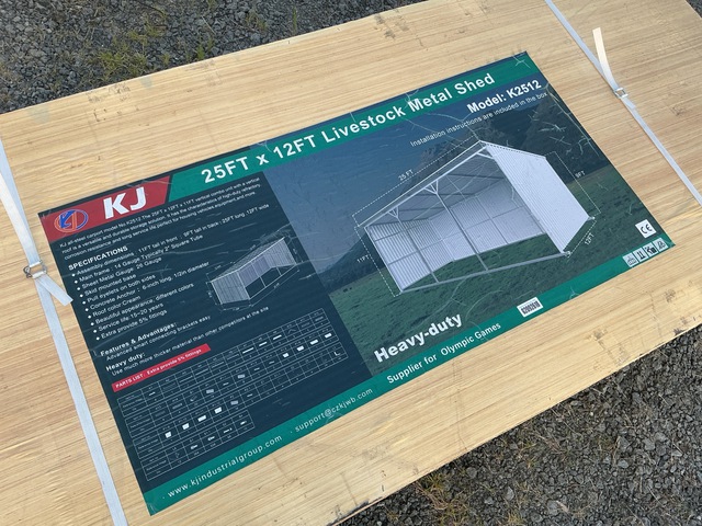KJ K2512 Livestock Metal Shed - Unused