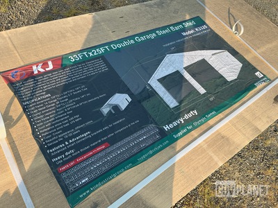 KJ K3325 Double Garage Steel Barn Shed - Unused