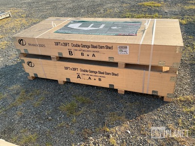 KJ K3325 Double Garage Steel Barn Shed - Unused