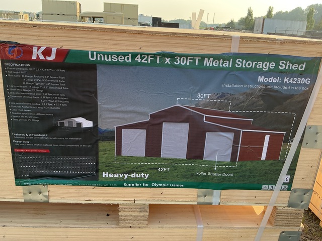 KJ K4230G Metal Storage Shed - Unused