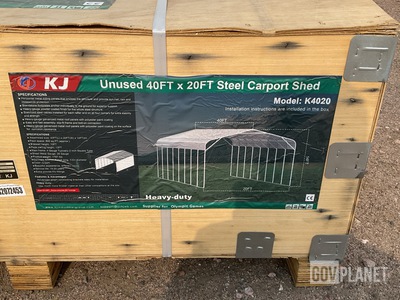 KJ K4020 Steel Carport Shed - Unused