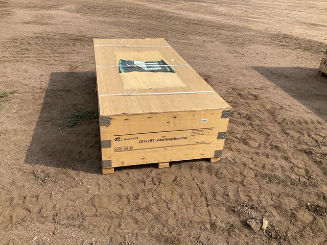 KJ K2223 Double Garage Metal Shed - Unused