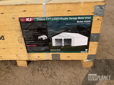 KJ K2223 Double Garage Metal Shed - Unused