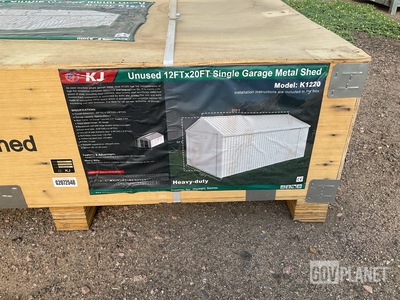 KJ K1220 Single Garage Metal Shed - Unused