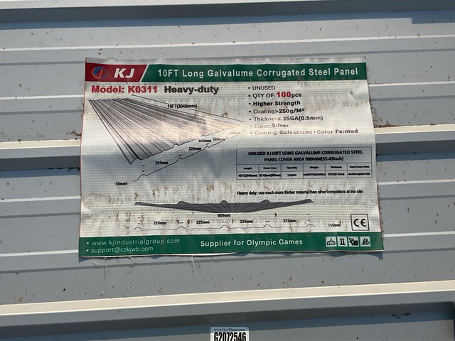 (100) Piece Lot of 10' Long Corrugated Steel Panels (100) Piece Lot of 10' Long Corrugated Steel Panels