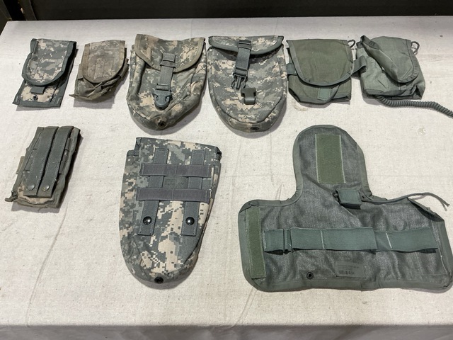 (134) M4 Two Mag Pouches, (44) Entrenching Tool Carriers & Assorted Items