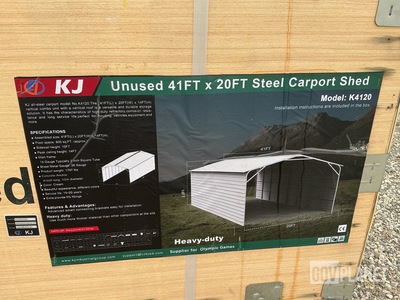 KJ K4120 Steel Carport Shed - Unused