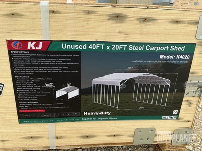 KJ K4020 Steel Carport Shed - Unused