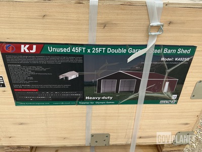 KJ K4525G Double Garage Steel Barn Shed - Unused