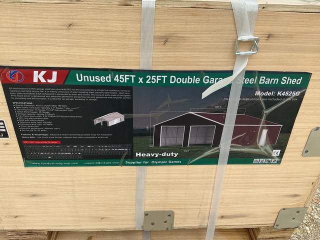 KJ K4525G Double Garage Steel Barn Shed - Unused
