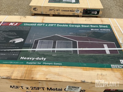 KJ K4525G Double Garage Steel Barn Shed - Unused