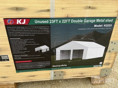 KJ K2223 Double Garage Metal Shed - Unused