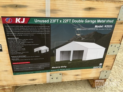 KJ K2223 Double Garage Metal Shed - Unused