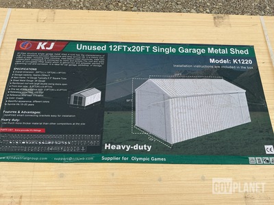 KJ K1220 Single Garage Metal Shed - Unused